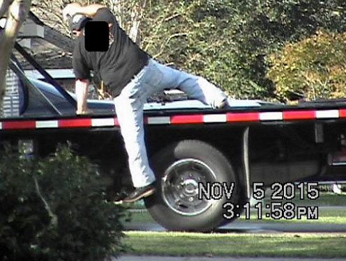 Person Climbing onto the Truck